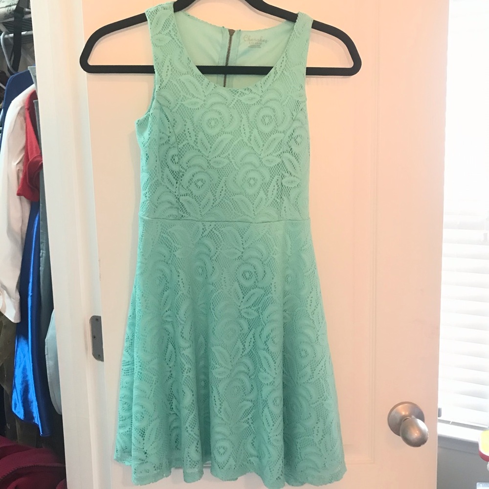 Cherokee mint green lace dress